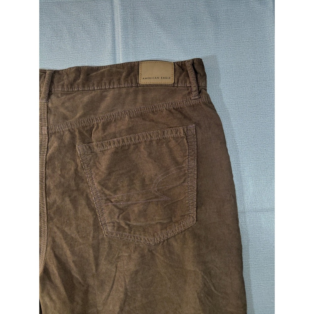 American Eagle Corduroy Low Rise Skater Jean Women's 14 Reg Brown Baggy Wide Leg - Picture 3 of 15